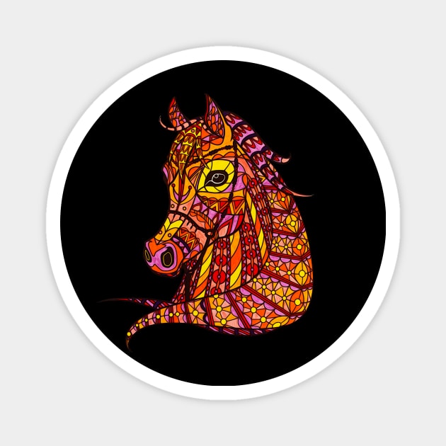 Psychedelic Horse. Magnet by Bododobird